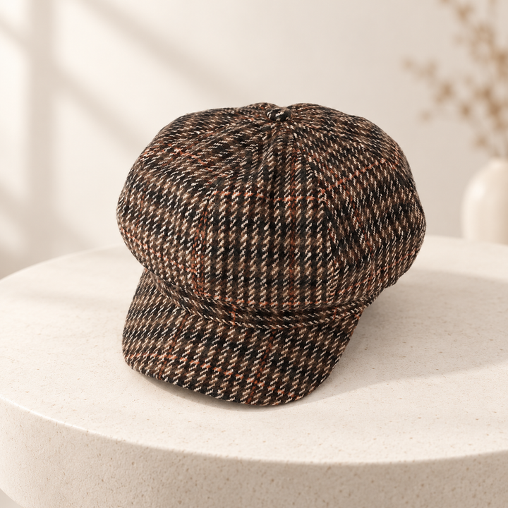 Mirelle Plaid Knit Beret