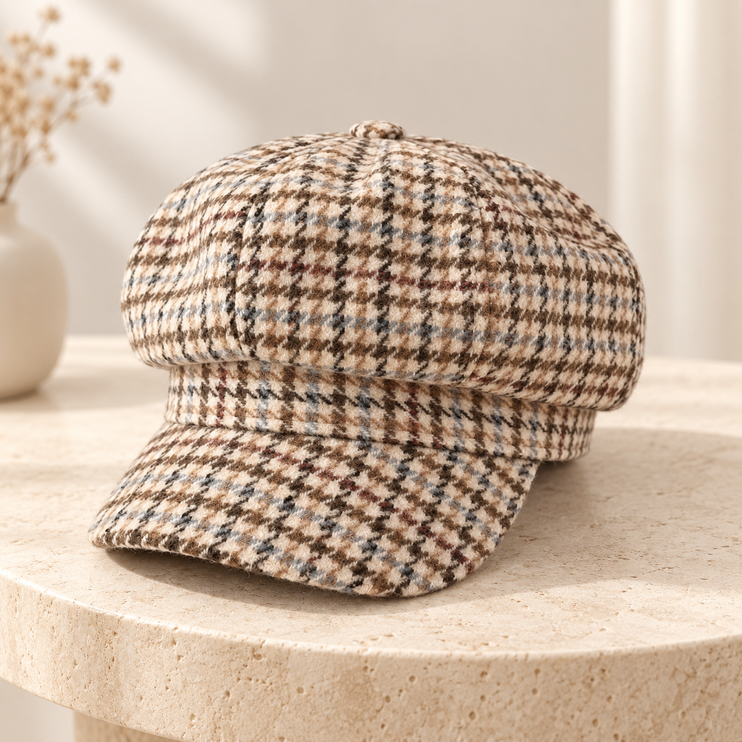 Mirelle Plaid Knit Beret