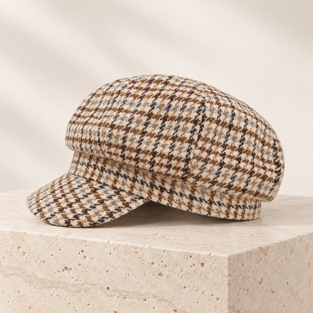 Mirelle Plaid Knit Beret