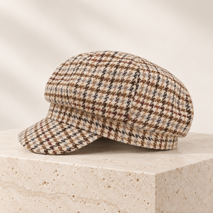 Mirelle Plaid Knit Beret