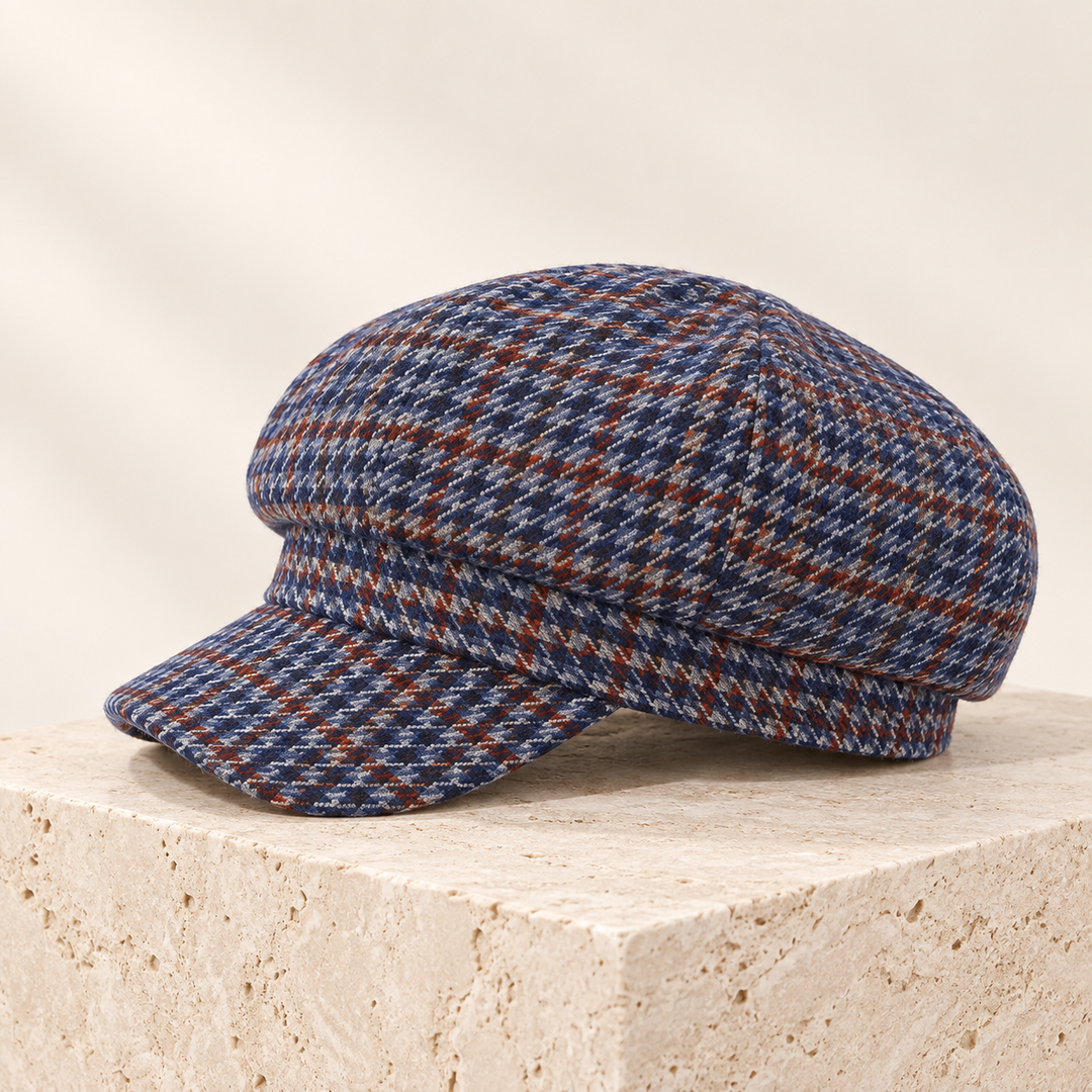 Mirelle Plaid Knit Beret