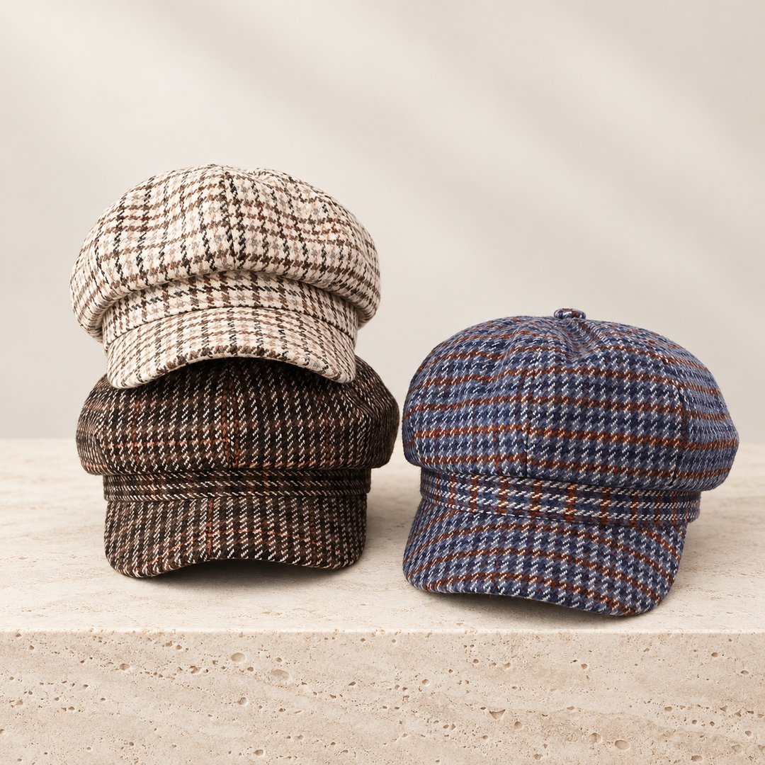 Mirelle Plaid Knit Beret