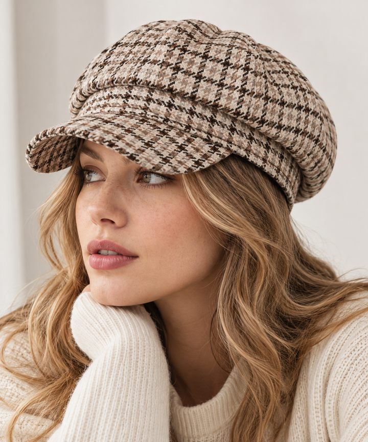 Mirelle Plaid Knit Beret