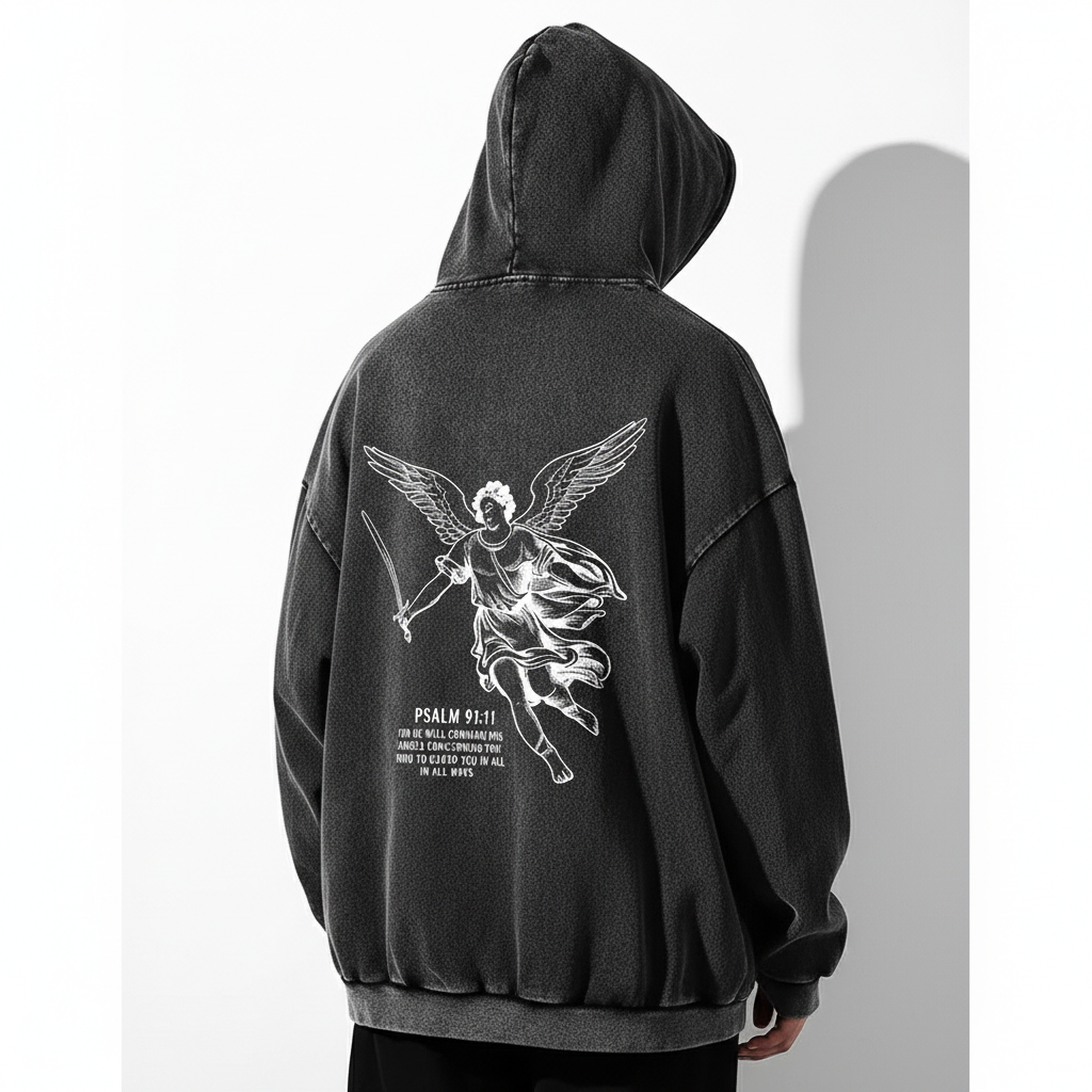 Ravenshade Psalm 91:11 Washed Cotton Hoodie