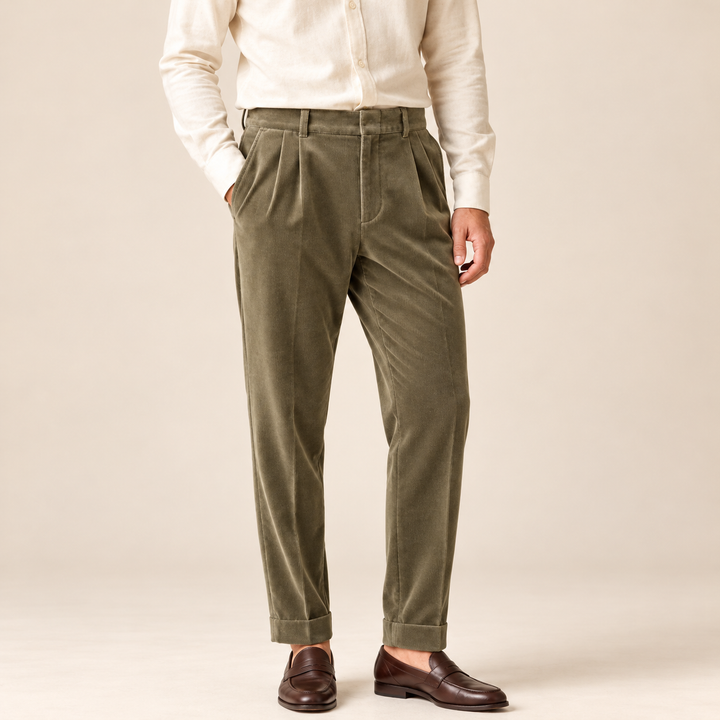 Rathborne Velvet Pleated Trousers