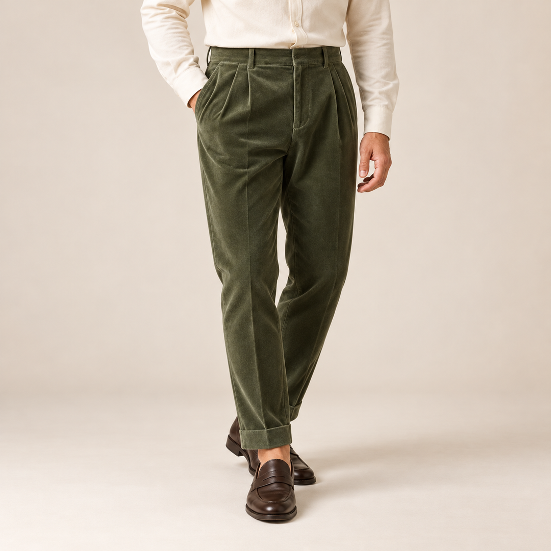 Rathborne Velvet Pleated Trousers