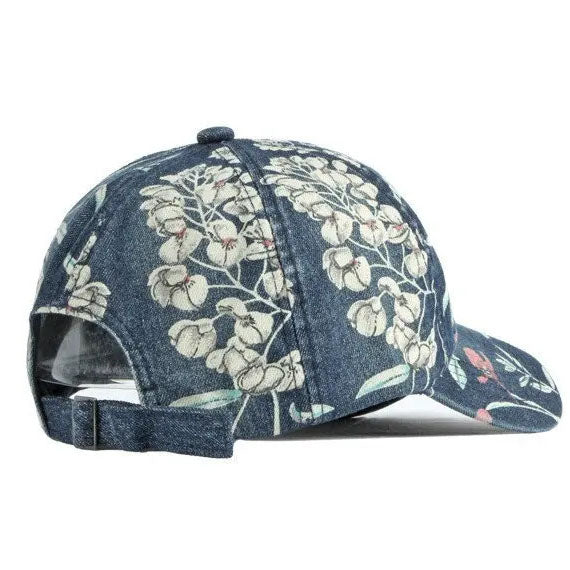 Roselle Floral Denim Cap