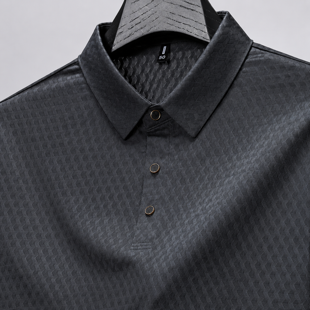Serrano Ice Silk Polo with textured cool-touch collar design