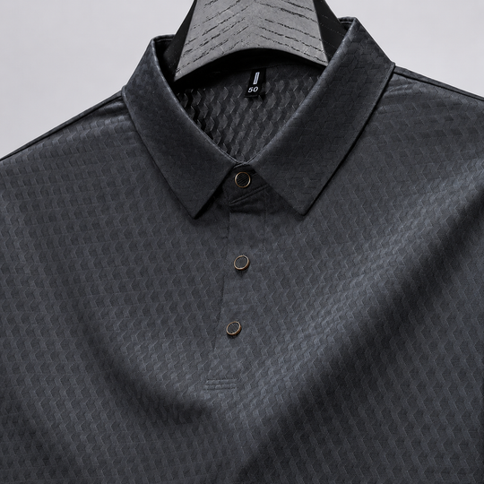 Serrano Ice Silk Polo with textured cool-touch collar design