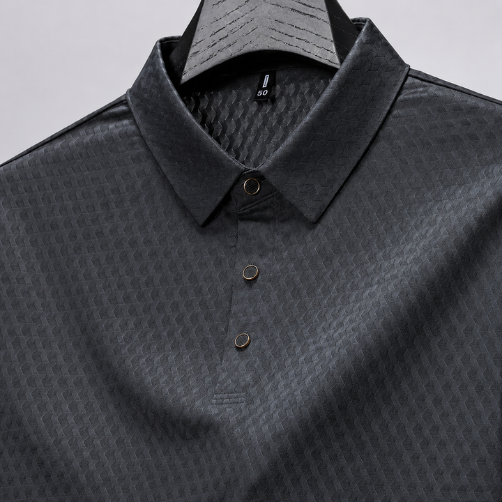 Serrano Ice Silk Polo with textured cool-touch collar design