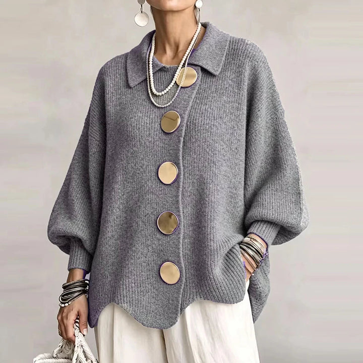 Solenne Draped Knit Cardigan
