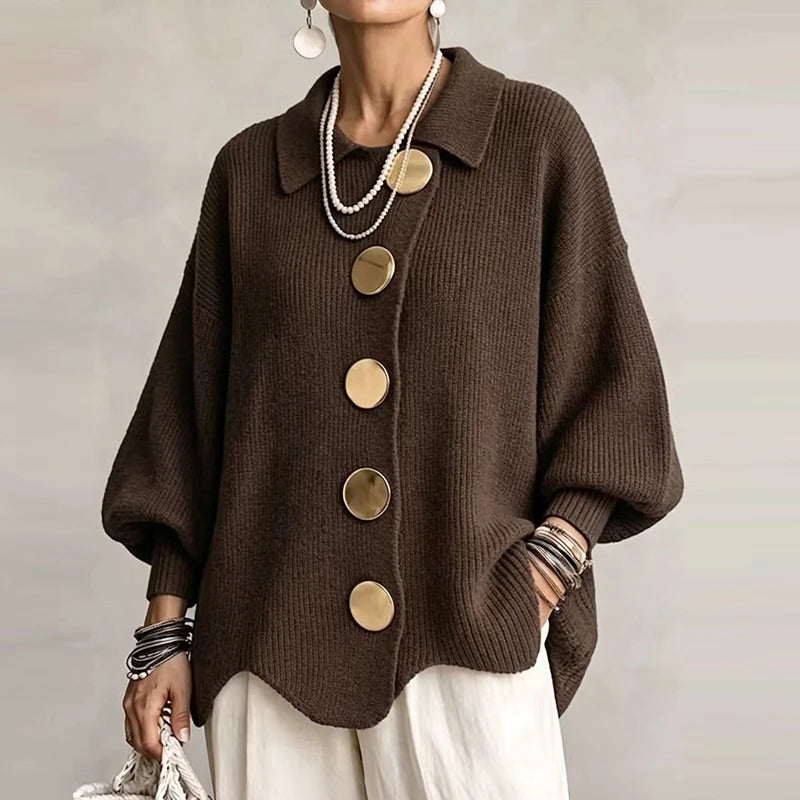 Solenne Draped Knit Cardigan