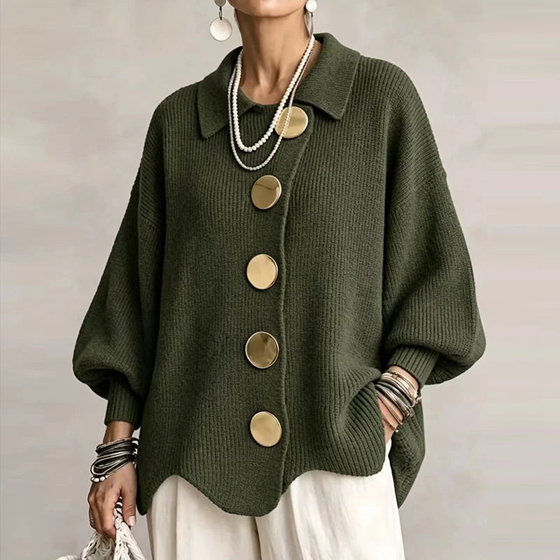 Solenne Draped Knit Cardigan