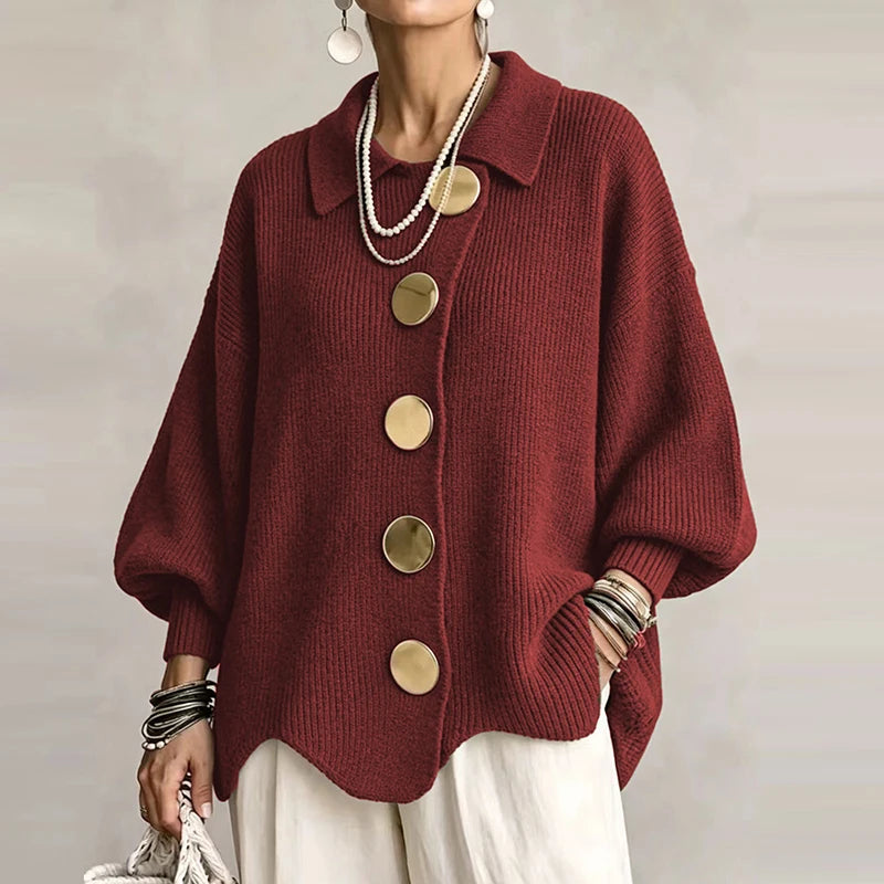 Solenne Draped Knit Cardigan