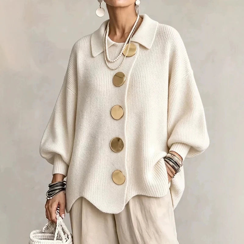 Solenne Draped Knit Cardigan