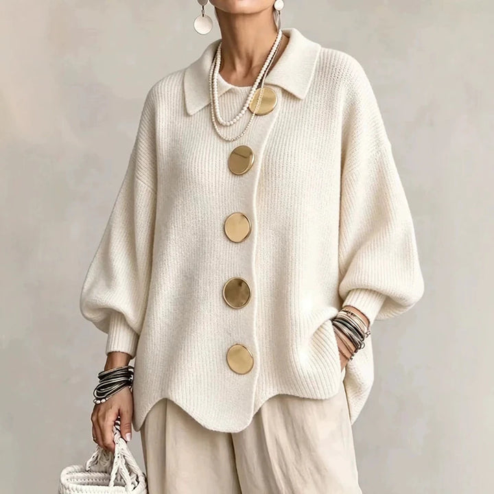 Solenne Draped Knit Cardigan