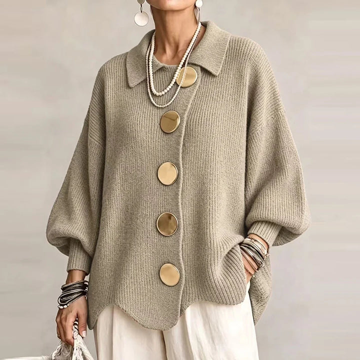 Solenne Draped Knit Cardigan