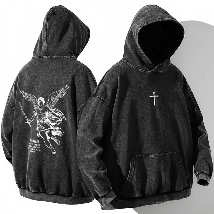 Ravenshade Psalm 91:11 Washed Cotton Hoodie