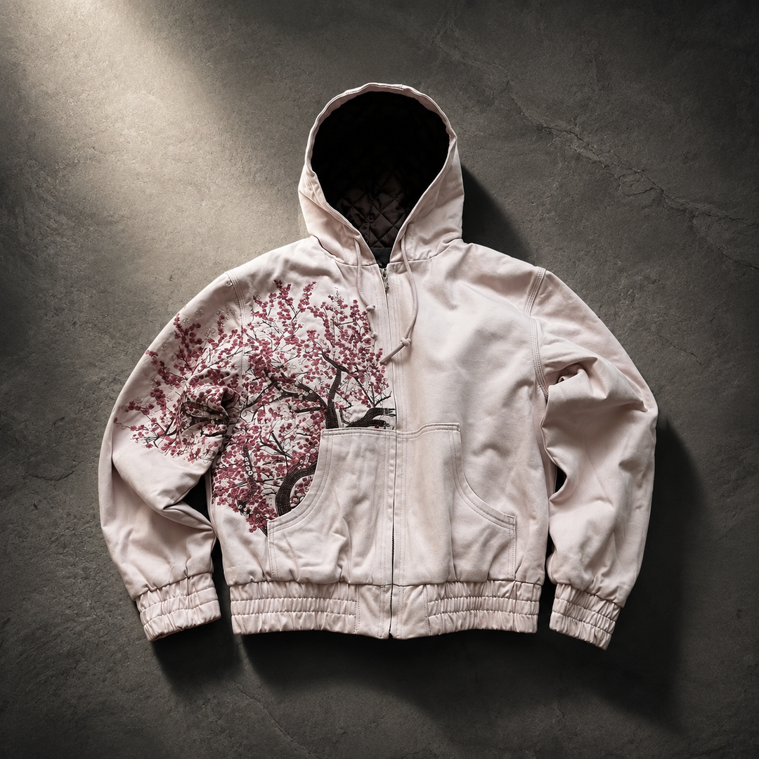 Unisex Cotton Blend Zip-Up Hoodie | Bold Blossom Streetwear Style 1