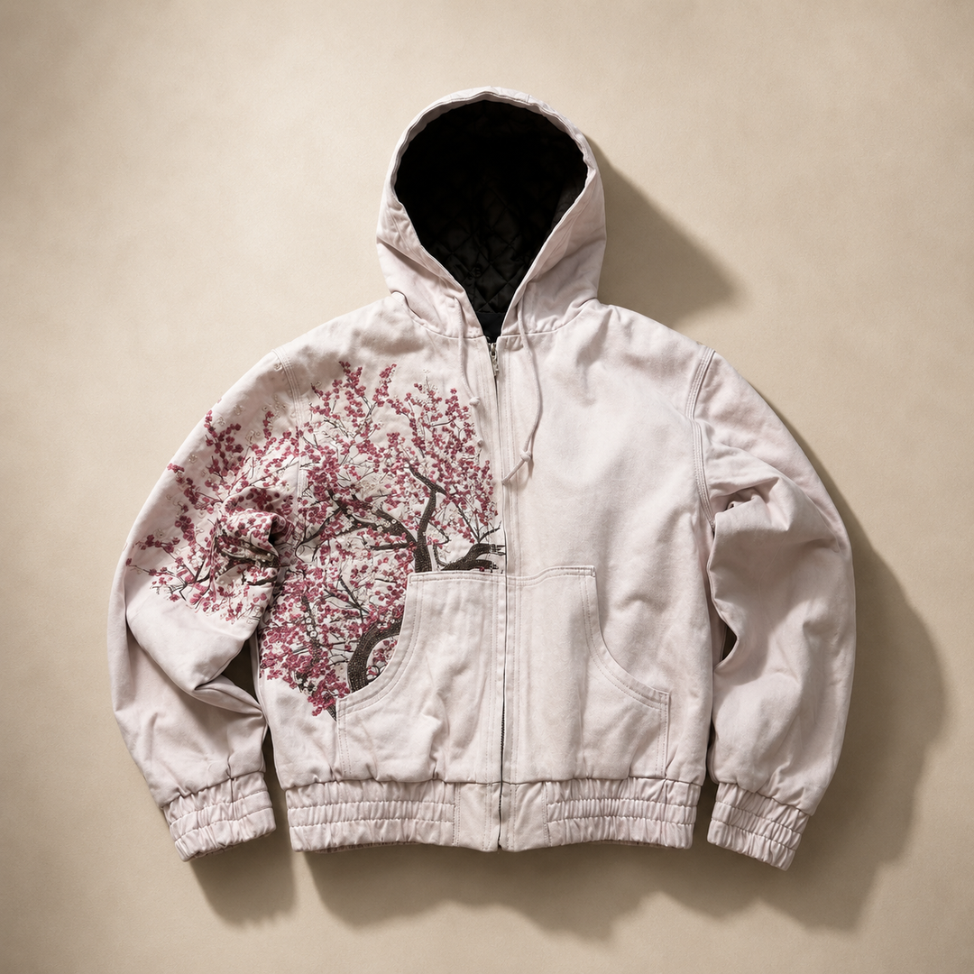 Unisex Cotton Blend Zip-Up Hoodie | Bold Blossom Streetwear Style 2