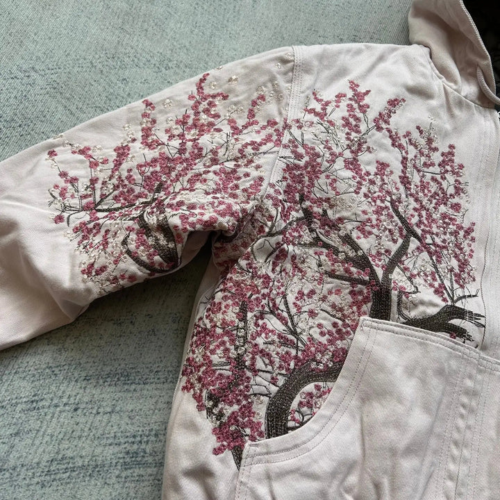 Unisex Cotton Blend Zip-Up Hoodie | Bold Blossom Streetwear Style 3