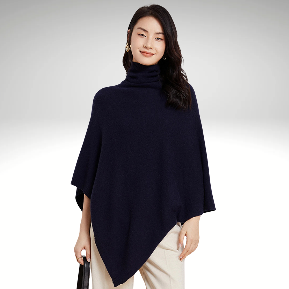 Marcelline Knit Woolen Turtleneck Cloak