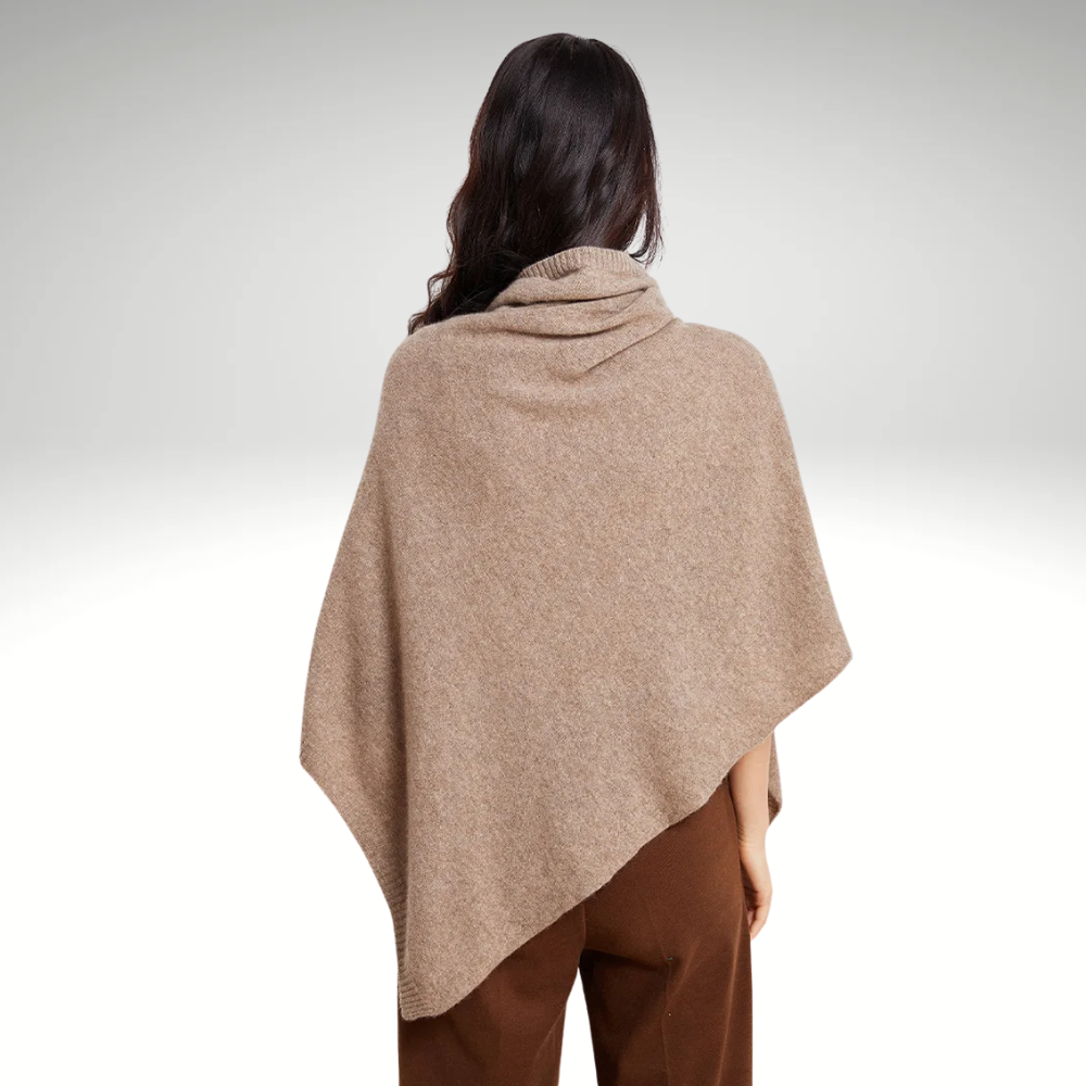 Marcelline Knit Woolen Turtleneck Cloak