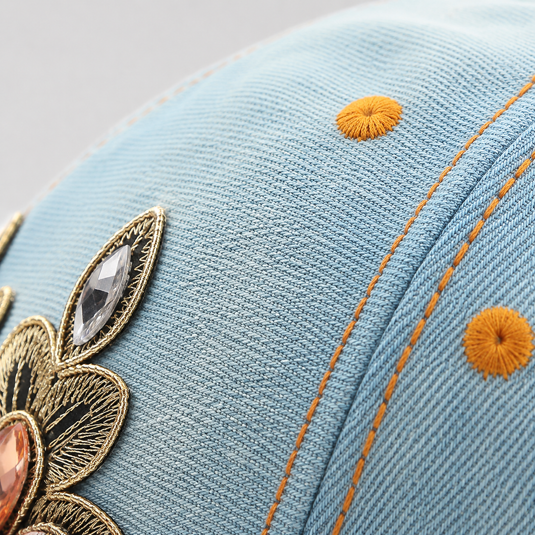 Verona Floral Cotton Denim Cap