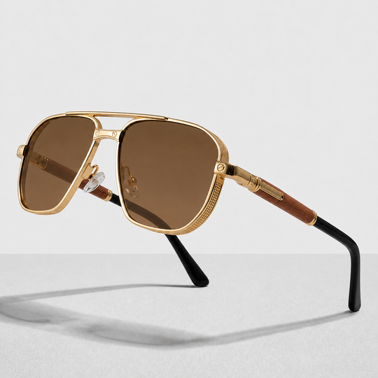 Wellington Square Alloy Sunglasses with double bridge frame