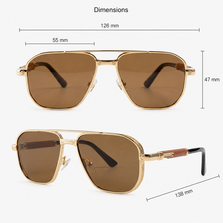 Wellington Square Alloy Sunglasses