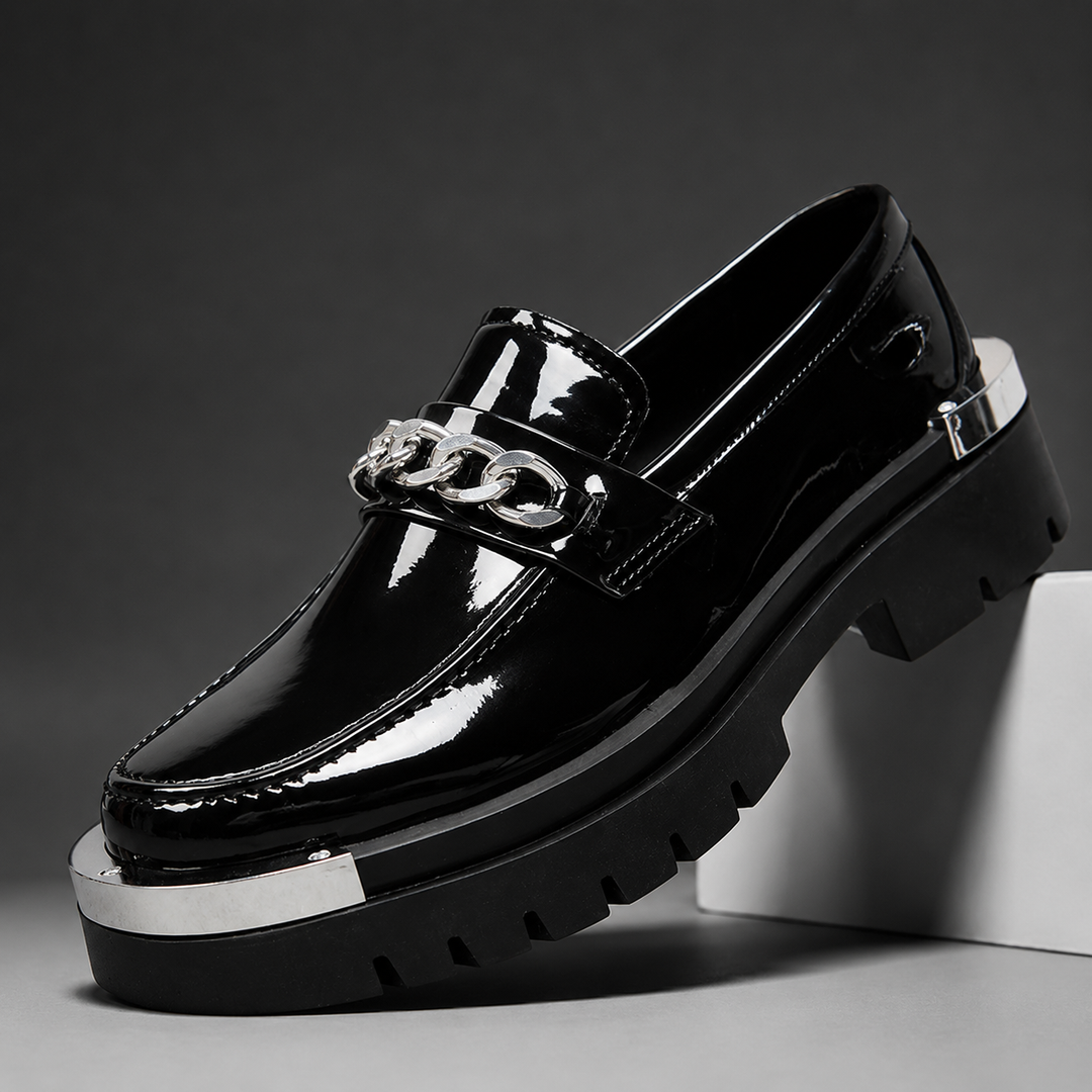 Wexford lug chain loafers with glossy upper and chunky sole
