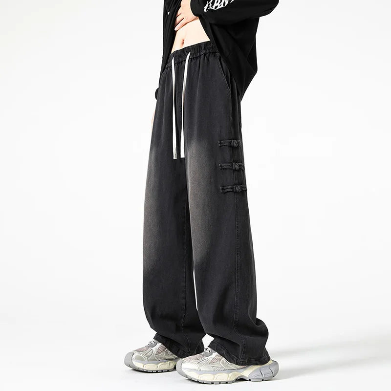 Women's Breathable Denim Wide Leg Pants | Bold Oversized Streetwear Style 1