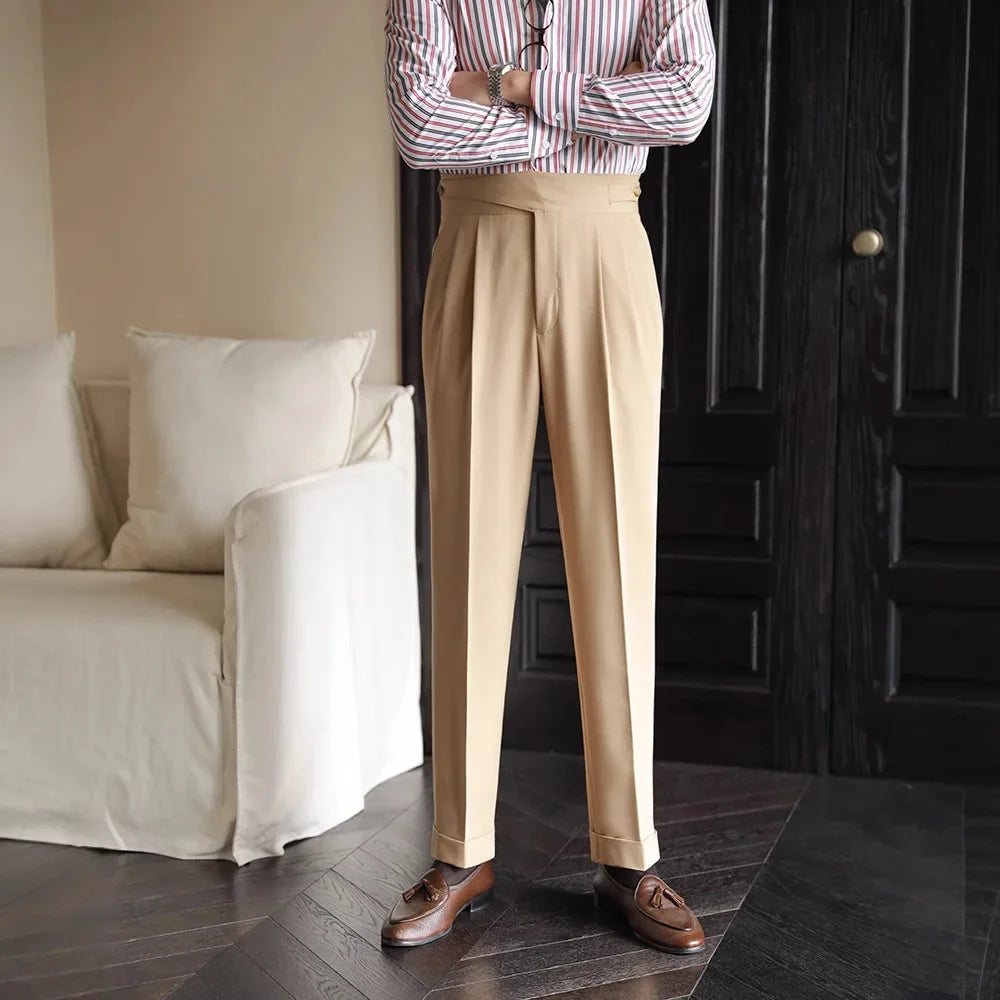 Women's Cotton-Silk Blend Plaid Pants | Tailored Lightweight Comfort Fit 4