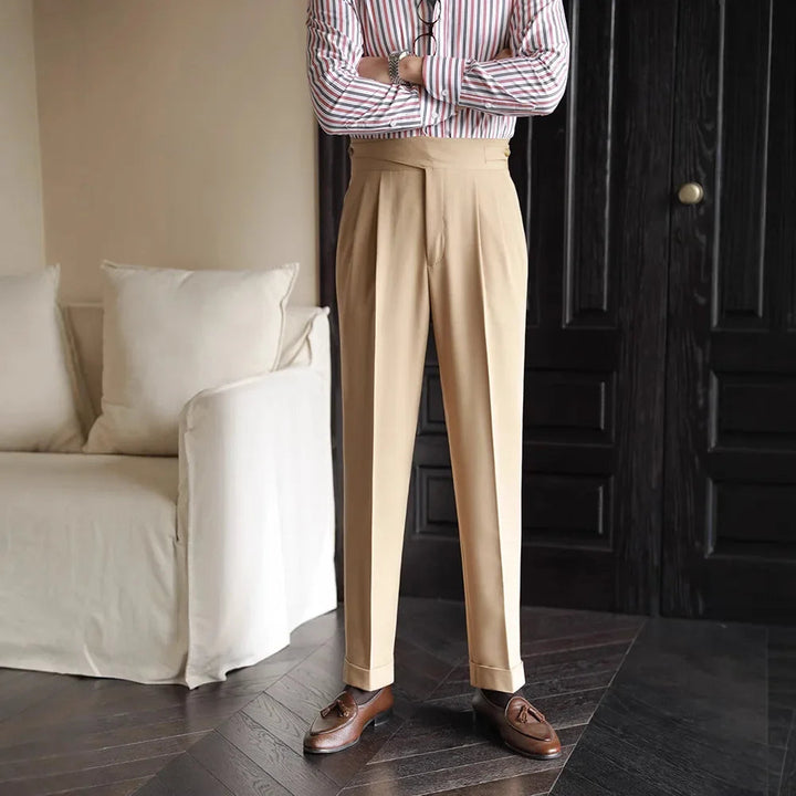 Women's Cotton-Silk Blend Plaid Pants | Tailored Lightweight Comfort Fit 4