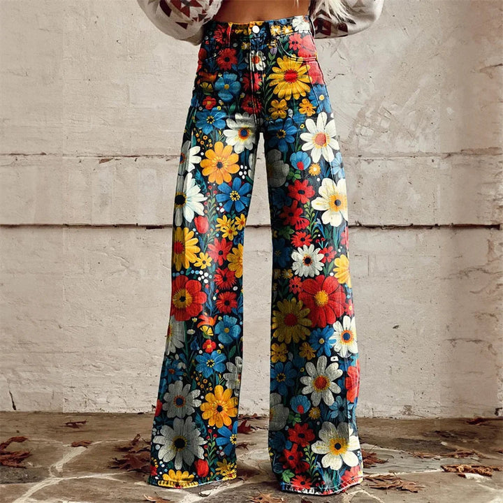 Women's Cotton Blend High-Waist Flared Jeans | Bold Modern Style Statement 1