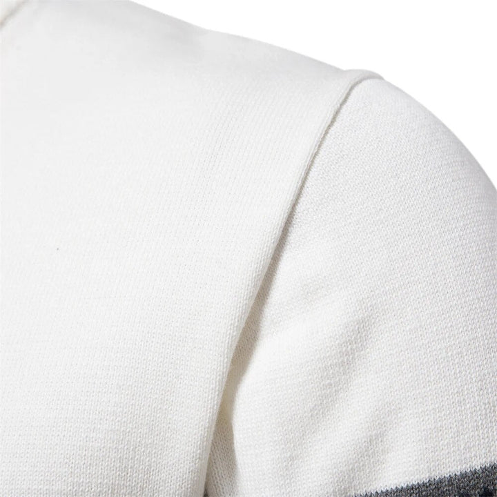 Women's Cozy Cotton Blend Pullover | Elegant Two-Tone Zip Sweater for Winter 6