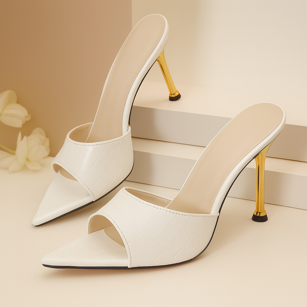 Women's Croc-Embossed Vegan Leather Stiletto Heels | Elegant All-Day Comfort 2