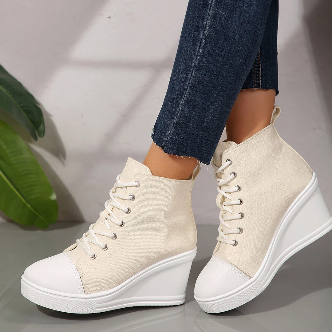 Women's Denim Wedge Sneakers | Stylish All-Day Comfort Fit 3
