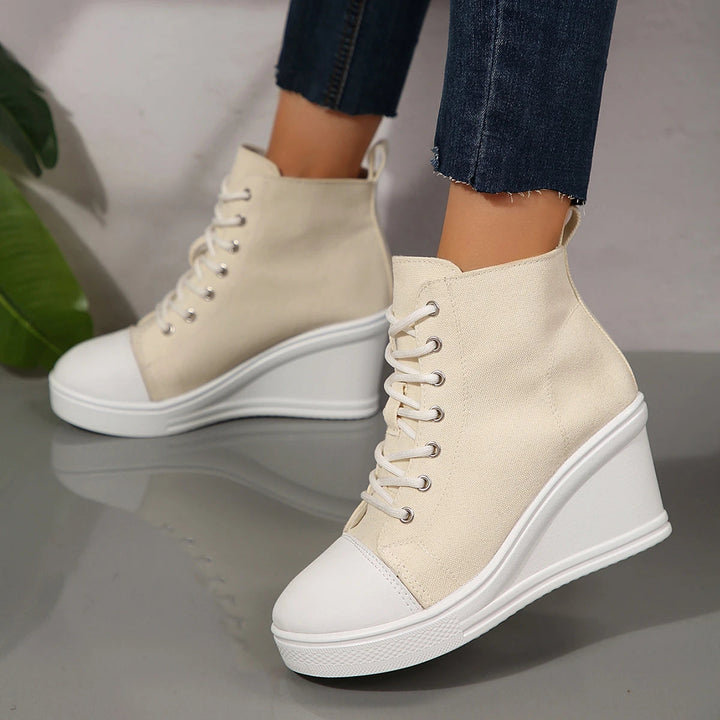 Women's Denim Wedge Sneakers | Stylish All-Day Comfort Fit 4