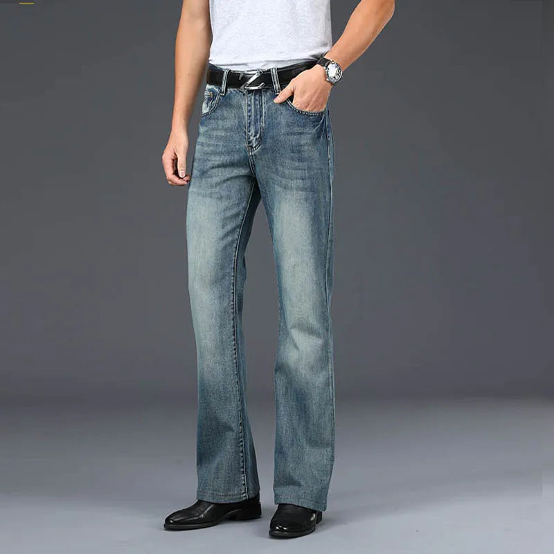 Women's Faded Black Cotton Blend Flared Jeans | Timeless Vintage Appeal 4