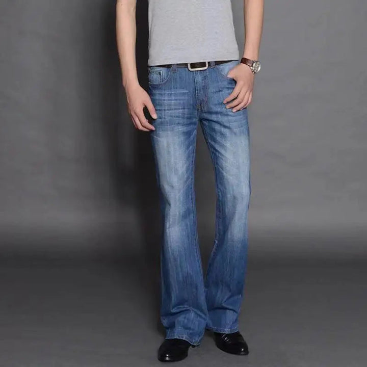 Women's Faded Black Cotton Blend Flared Jeans | Timeless Vintage Appeal 8