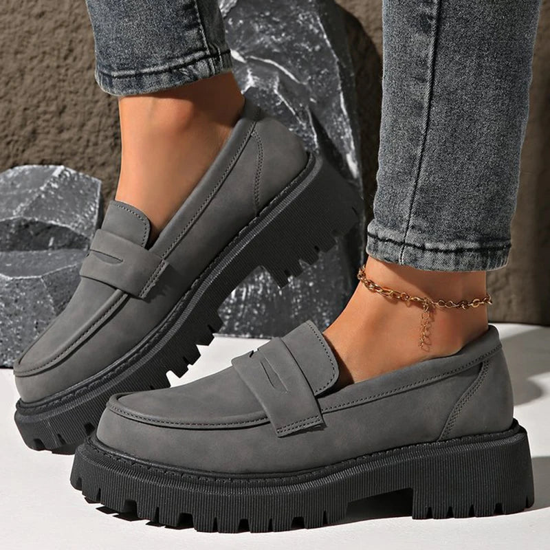 Women's Faux Suede Platform Loafers | Comfortable Slip-On Style for Everyday Wear 1