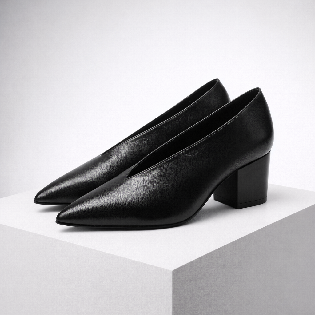 Women's Genuine Italian Leather Block Heels | All-Day Comfort Fit 0