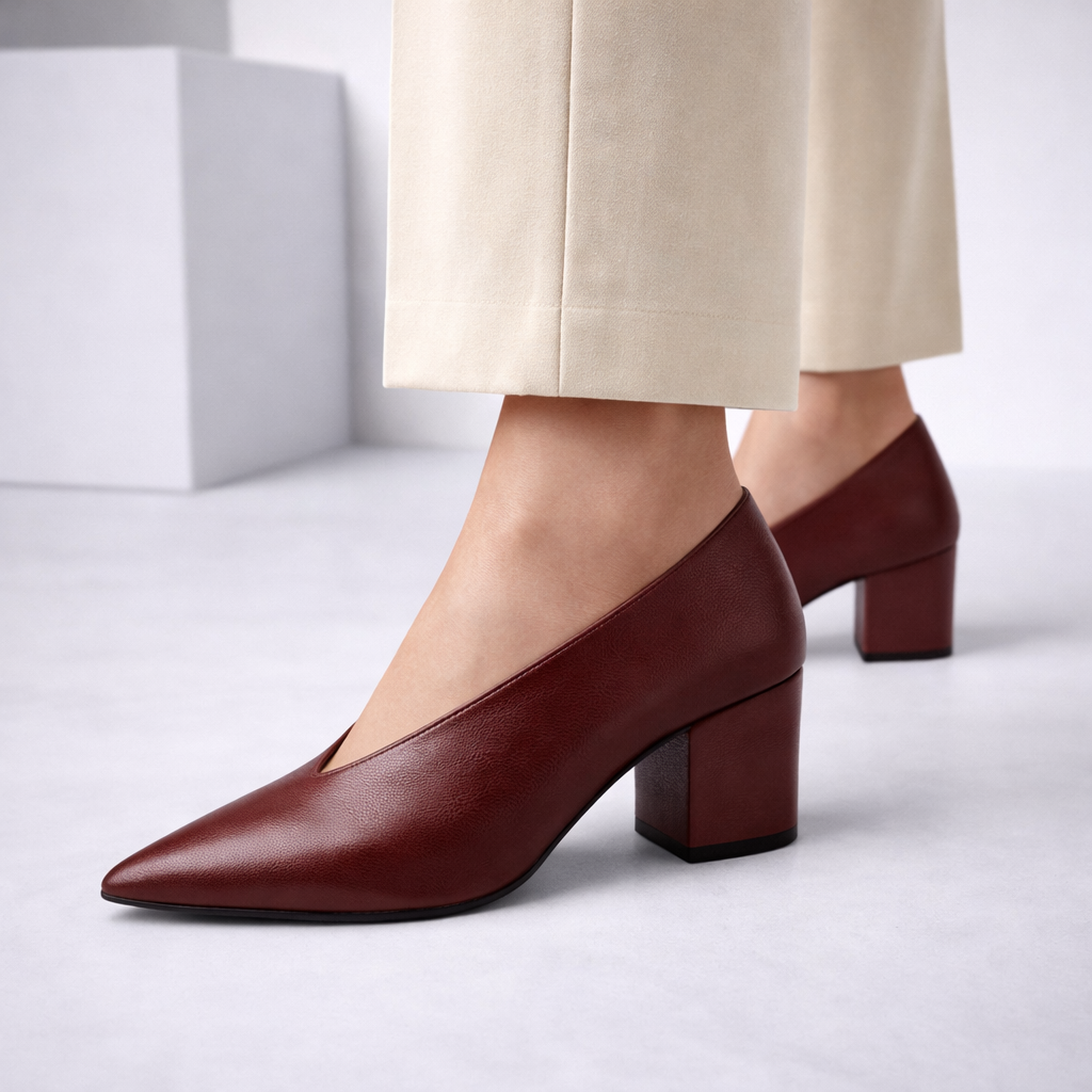 Women's Genuine Italian Leather Block Heels | All-Day Comfort Fit 3