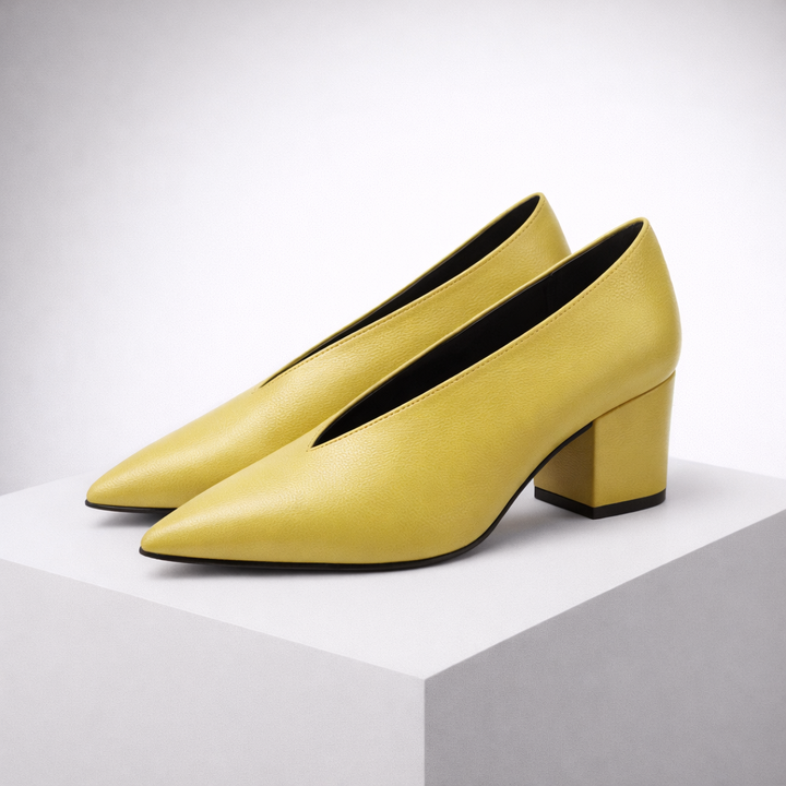 Women's Genuine Italian Leather Block Heels | All-Day Comfort Fit 4