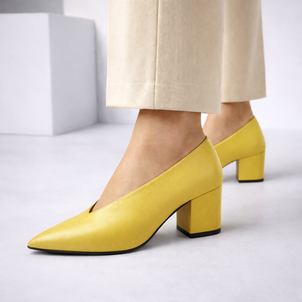 Women's Genuine Italian Leather Block Heels | All-Day Comfort Fit 5