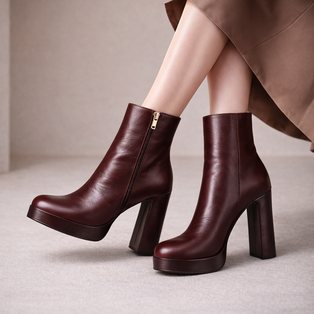Women's Genuine Italian Leather Block Heels | Sleek All-Day Comfort Design 2