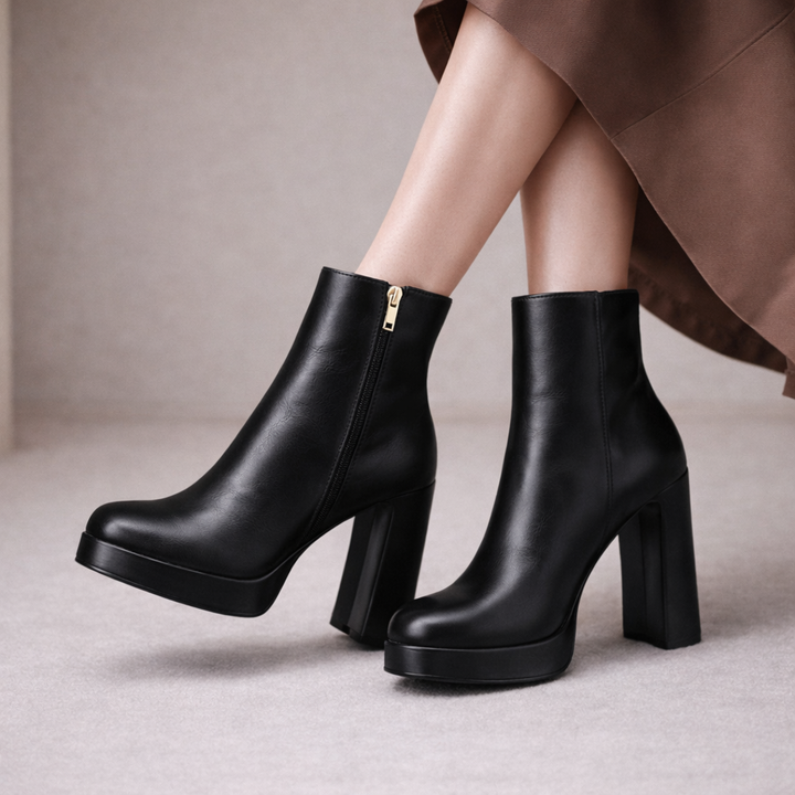 Women's Genuine Italian Leather Block Heels | Sleek All-Day Comfort Design 4