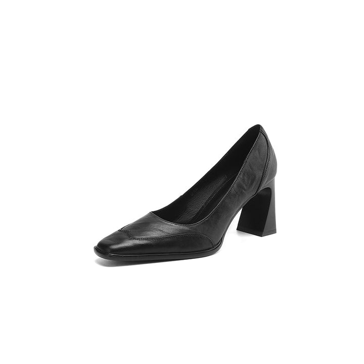 Women's Genuine Leather Block Heel Pumps | Elegant All-Day Comfort Style 6