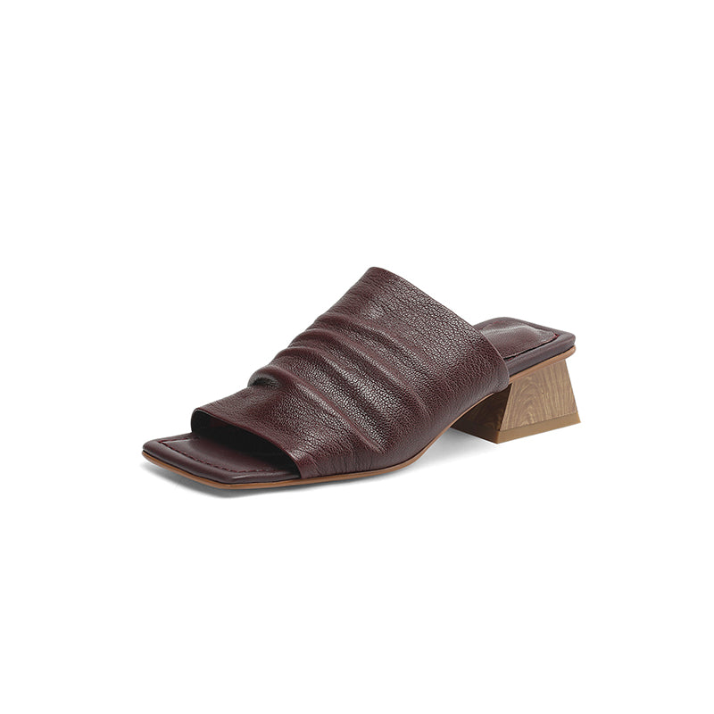Women's Genuine Leather Block Heel Sandals | Elegant All-Day Comfort Fit 0